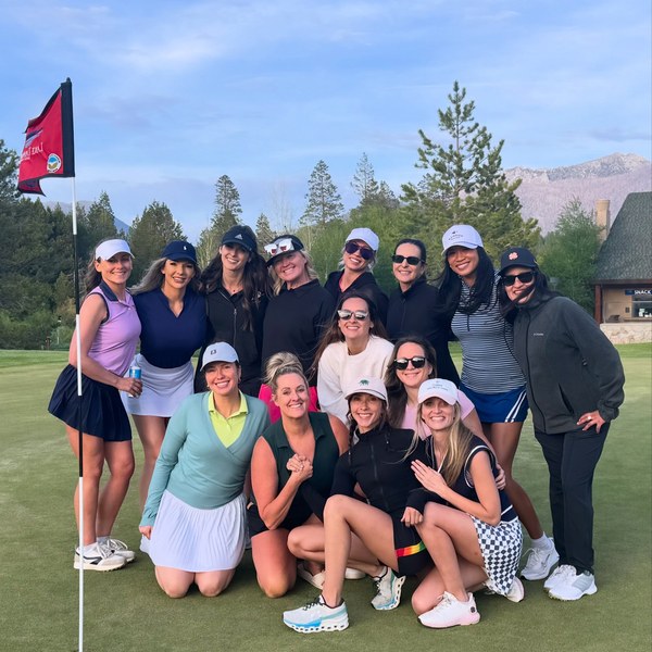 Girls on the Green members gathered on the green at Lake Tahoe